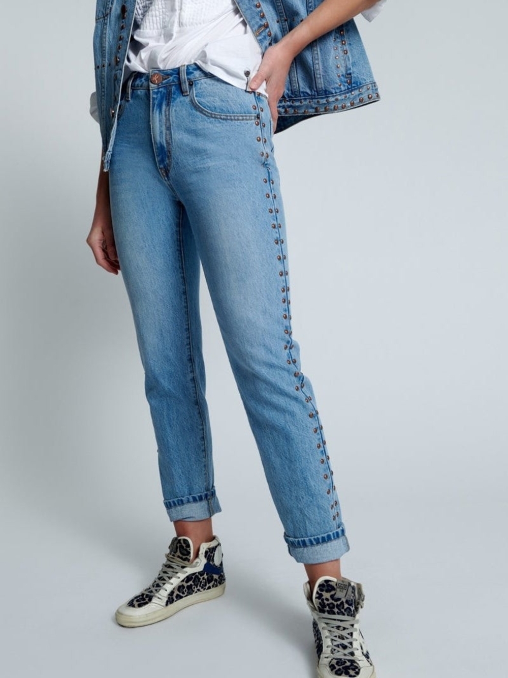 One Teaspoon Ocean Blue Awesome Baggies High Waist Straight Leg Jeans NWT 26